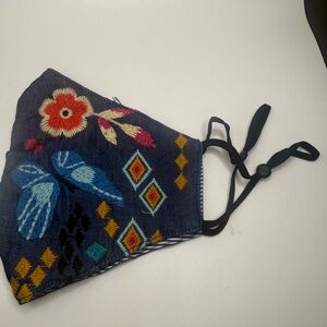 Johnny Was Embroidered Floral and Butterfly Face Mask Brad New